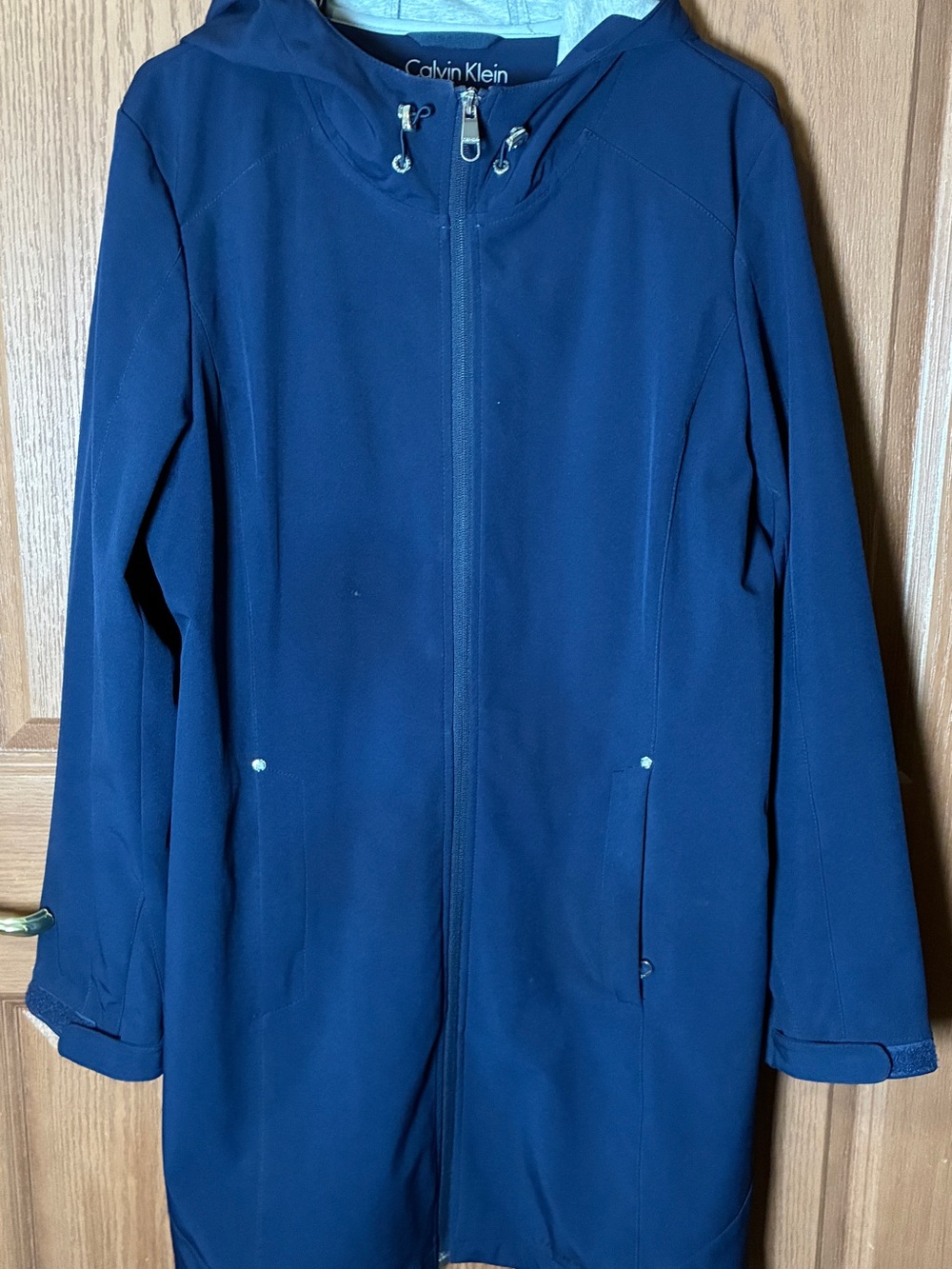 Calvin Klein Navy Blue Women’s Hooded Rain Coat XL